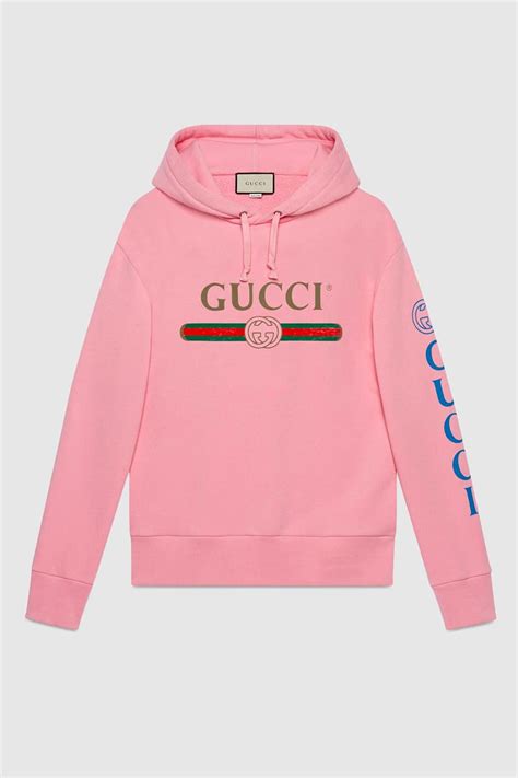 gucci logo sweatshirt with dragon pink|gucci logo print hooded sweatshirt.